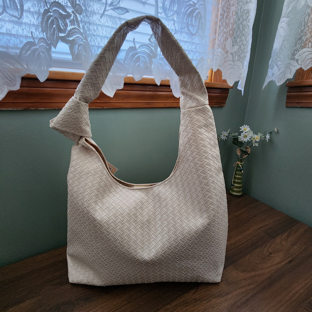 Ulta Beauty Woven Beige Hobo Bag
